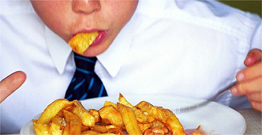 Child eating chips