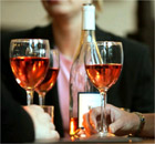  Young women drinking Rose wine DRINK GLASS GLASSES ALCOHOL