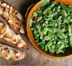 Allegra McEvedy's G2 recipe: barley, asparagus and dill salad. Photograph: Anna Gordon