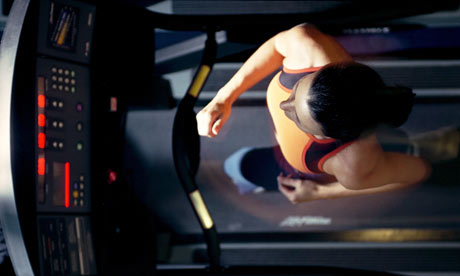Woman exercising on a treadmill
