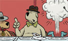 McBoo holds court, oblivious to his exploding neighbour