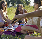 Friends having a barbecue