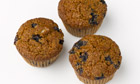 Dark blueberry bran muffins