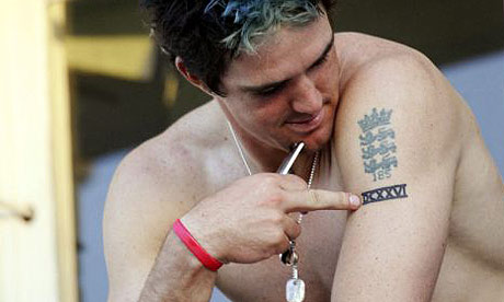 Kevin and his tattoo in happier days. Photograph: Andrew Couldridge/Action 