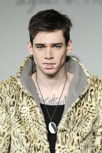 Gallery Weekend menswear shows: A model wears Agnes B. 