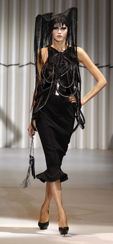 Gallery Monday Haute Couture: A model wearing Giorgio Armani couture