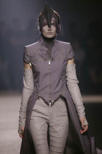 Gareth Pugh: A model wears Gareth Pugh
