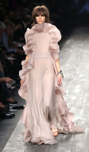Alexander McQueen: A model wears Valentino