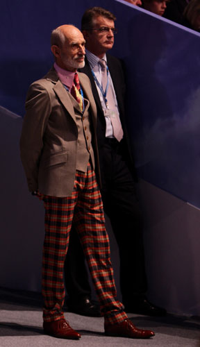 Tory conference fashion: Delegates arrive for George Osborne's speech