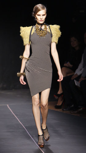 Wednesday's shows: A model wears RM by Roland Mouret