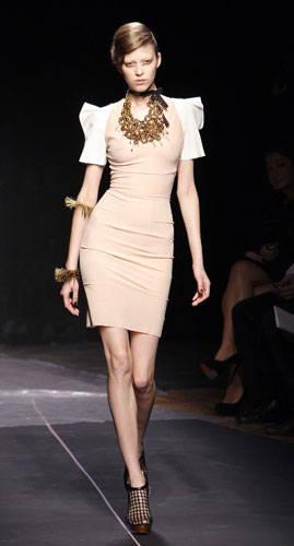 Wednesday's shows: A model wears RM by Roland Mouret