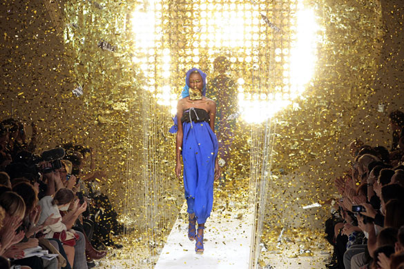 Wednesday's shows: A model wears Kenzo