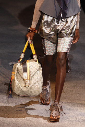 Wednesday's shows: A model wears Louis Vuitton 