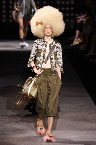 Wednesday's shows: A model wears Louis Vuitton 