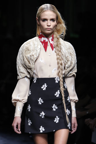 Wednesday's shows: a model wears Miu Miu