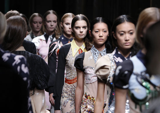 Wednesday's shows: Models wear Miu Miu