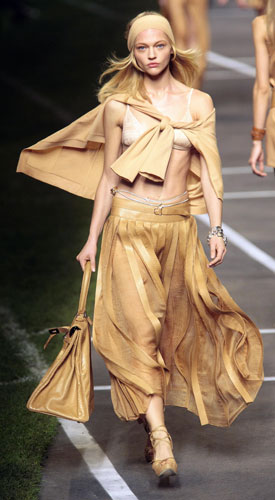 Wednesday's shows: A model wears Hermes