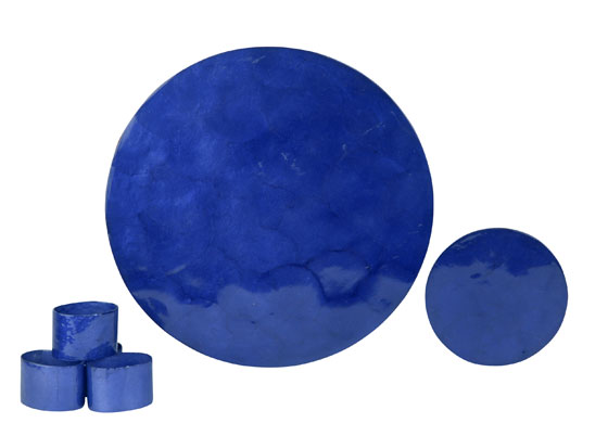 Christmas tables: Capiz blue placemats