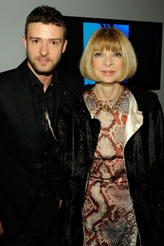 NY Fashion: Monday: Anna Wintour and Justin Timberlake backstage at William Rast