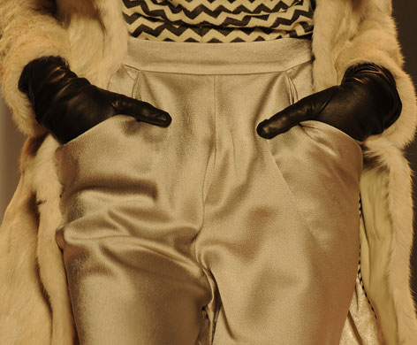 NY fashion week: Tuesday: A model wears Matthew Williamson