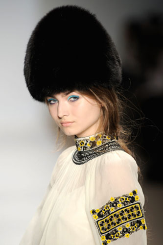 NY fashion week: Tuesday: A model wears Tibi 