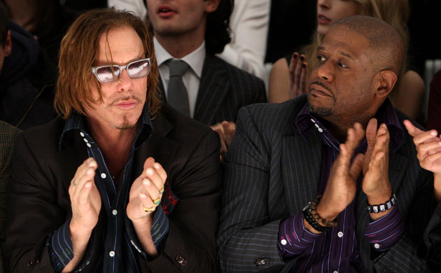 NY fashion week: Tuesday: Mickey Rourke and Forest Whittaker