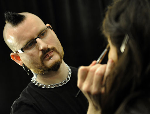 NY fashion week:Wednesday: A model backstage before the Nanette Lepore show