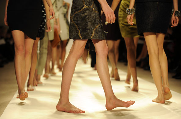 NY fashion week: Thursday: Models with bare feet for Brian Reyes