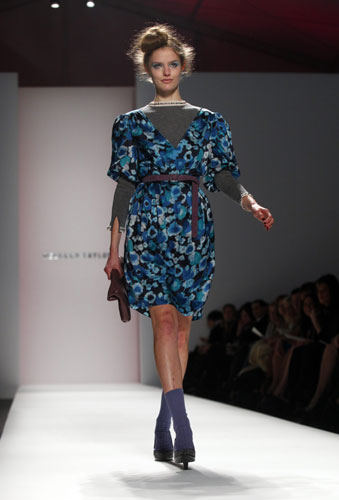 NY fashion week: Thursday: A model wears Rebecca Taylor