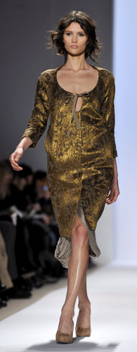 NY fashion week: Thursday: A model wears Ports 1961