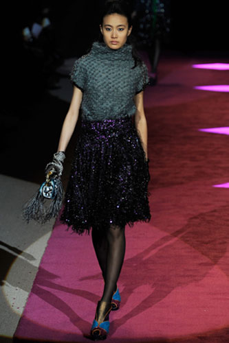 NY fashion week: Thursday: A model wears Custo Barcelona