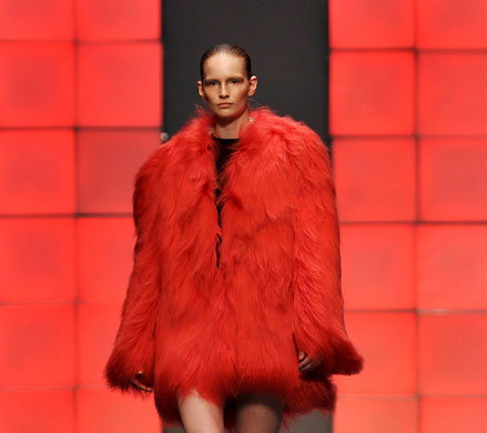 LFW: Monday's shows: A model wears Marios Schwab