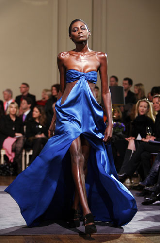 LFW: Monday's shows: A model wears Julien Macdonald