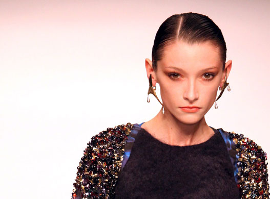 LFW: Tuesday's shows: A model wears Peter Pilotto