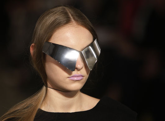 LFW: Tuesday's shows: A model wears sunglasses from the Fashion East show