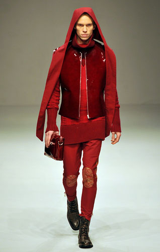 LFW: menswear: A model wears James Long
