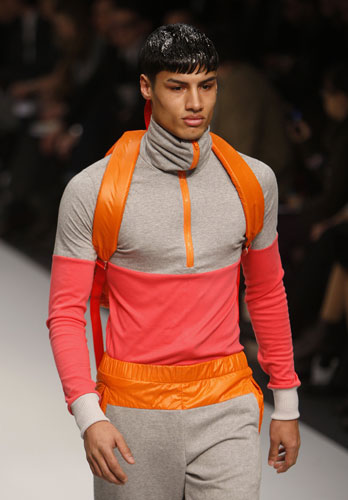 LFW: menswear: A model wears MAN 