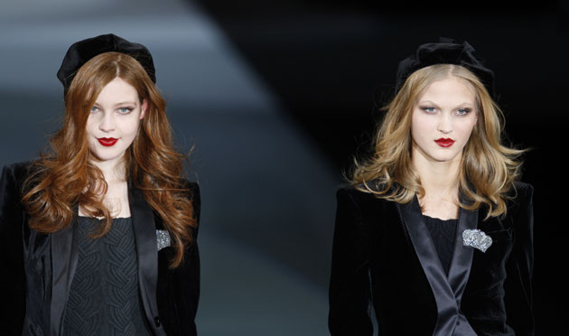 MFW: Friday: Models wear Emporio Armani 