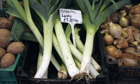 Leeks at a farmers' market