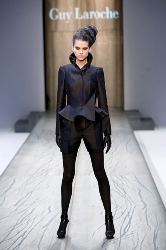 Paris FW: Monday: A model wears Guy Laroche 