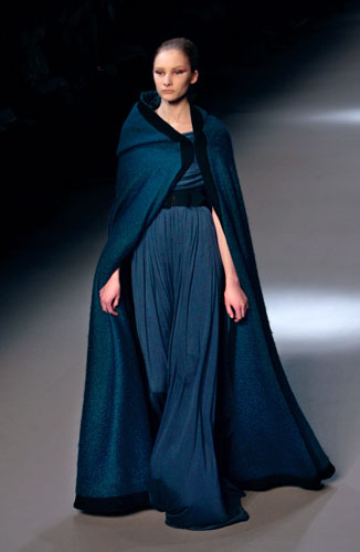 Paris FW: Monday: A model wears Giambattista Valli