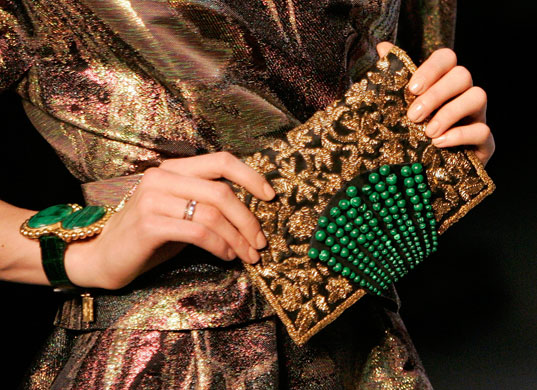 Paris FW: Monday: A model wears Giambattista Valli