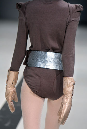 Paris FW: Monday: A model wears Zucca