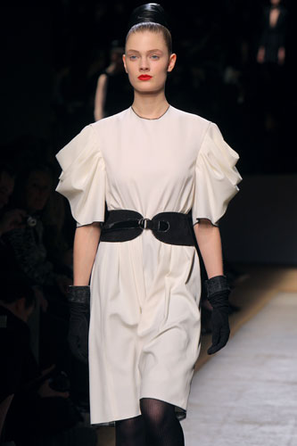 Paris FW: Monday: A model wears Yves Saint Laurent