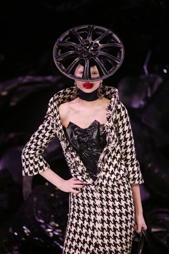 Paris FW: Tuesdays shows: A model wears Alexander McQueen