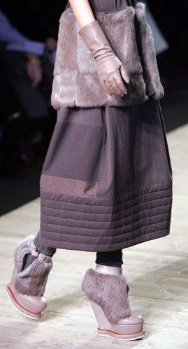 Paris FW: Wednesday: A model wears Kenzo shoes