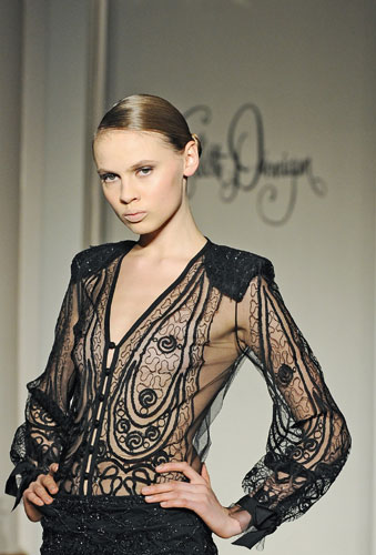 Paris FW: Wednesday: A model wears Collette Dinnigan