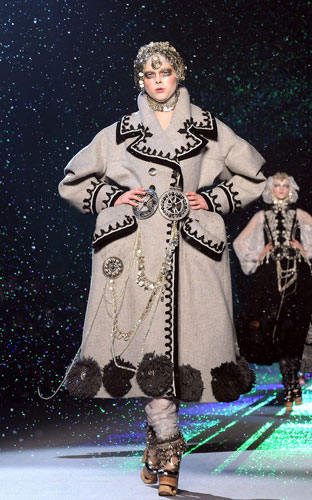 Paris FW: Wednesday: A model wears John Galliano