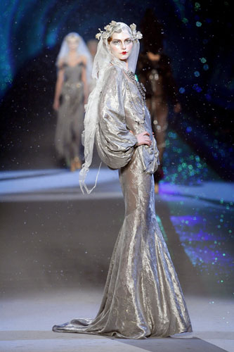 Paris FW: Wednesday: A model wears John Galliano