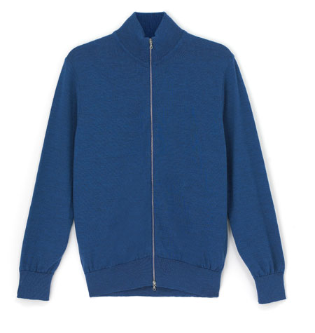 Pick of the week: Royal blue merino zip cardigan by Albam